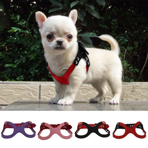 Pet Dog Harness Soft Suede Small Dog Harness for Puppies Chihuahua Adjustable Chest Strap Two Size S/M