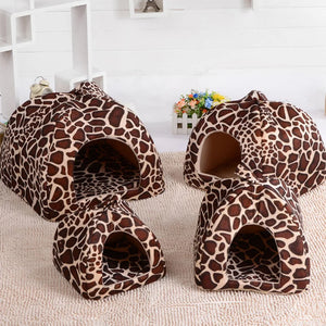 Cute Strawberry Pet Dog Cat House Foldable Warm Soft Winter Dog Bed Sofa Cave Puppy Dog House Kennel Nest For Small Dogs Cats