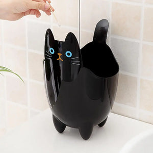 Desktop Trash Can Without Cover Cute Cat Shape Living Room Bedroom Garbage Waste Bins Sundries Storage Bucket Household Supplies