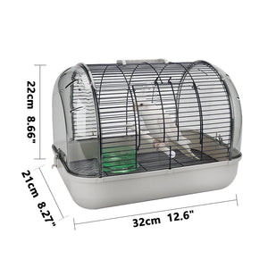 Portable Bird Transport Cage Pet Parrot Cage with Feeder Transparent Detachable Small Parrot Carrier Cage Bird Outdoor Supplies