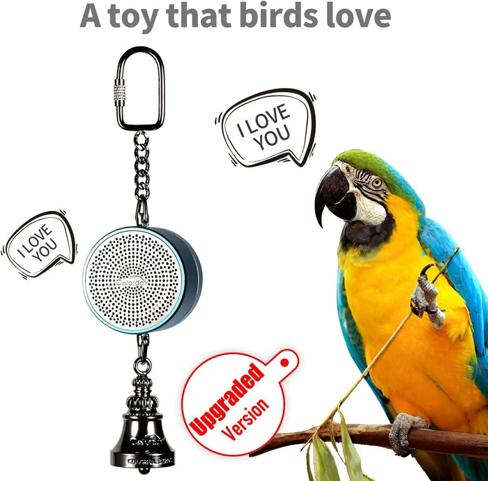 Bird Toys Parrot Talking Coach & Interactive Voice Bell Supplies  (Patent Pending, Latest Upgraded Version)