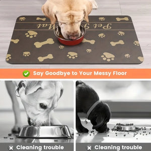 Pet Placemat No Stains Quick Dry Absorbent Dog Food Bowl Mat Cat Feed Mat Cat Dog Drinking Feeding Placemat Pet Feeder Pads