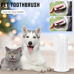 2/1pcs Super Soft Pet Finger Toothbrush Cat Dog Silica gel Brush Bad Breath Tartar Teeth Care Tool Dog Cat Cleaning Pet Supplies