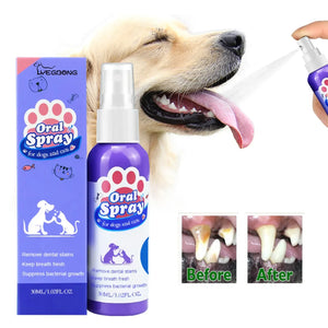 30ml Dog Teeth Cleaning Spray Oral Care Cats Mouth Fresh Remove Tooth Stains Puppy Tartar Removal Deodorant Pet Oral