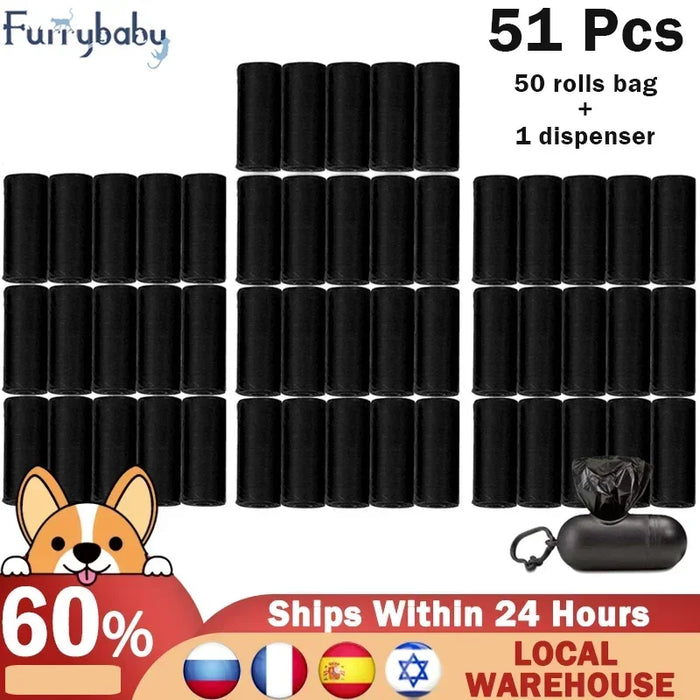 120/100/50 Rolls Dog Poop Bags Pet Waste Garbage Bags Unscented Outdoor Carrier Holder Dispenser Litter Bag כלב Accessories