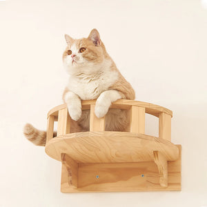 Wall Mounted Cat Climbing Shelf Steps Set Wall Furniture Stairway With Sisal Rope Scratching Post for Most Cats Kitten Sleeping