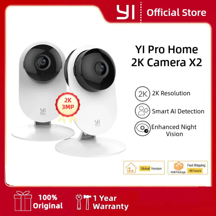 YI 2K 3MP Cameras 2/4Pack Homekit IP Security Protection System with Night Vision for Office/Baby/Nanny/Pet Monitor Wifi CCTV