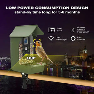 Outdoor Garden Waterproof Smart Window Bird Feeder Wildlife Gazebo Feeding & Watering Supplies Bird Accessories with Camera