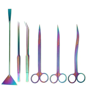 ADA Quality New Aquarium Tool Set Colorful Water Grass Scissors Flat Sand Water Grass Clip Straight/curved Tweezers Set