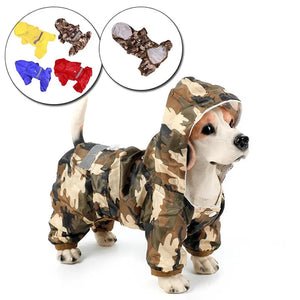 Pet Dog Raincoat Outdoor Puppy Pet Rainwear Reflective Hooded Waterproof Jacket Clothes for Dogs Cats Apparel Clothes Supplies
