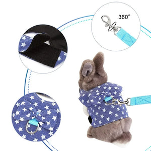 Small Animal Outdoor Walking Harness and Leash Set Cute Clothes for Puppy Kitten Pigs Bunny Chinchillas Necklace Rabbit Vest