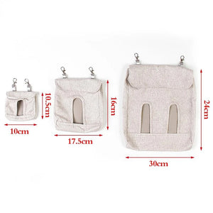 1PC Hanging Pouch Feeder Hay Bag Holder with Hooks Feeding Dispenser Container for Rabbit Guinea Pig Hamster Small Animals Pet