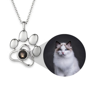 Customized Pet Photo Projection Necklace Dog Cat Paw Pendant Memory Jewelry Gift Dropshipping Personalized Mother Day Gifts 2023