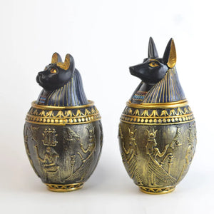 Egyptian Pet Urn Canopic Cat Memorial Funeral Supplies Cat Dog Cremation Urn for Ashes Pet Memorial Coffin Box Home Decoration