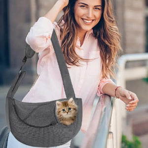 Dog Sling Carrier Pet Carrier Tote Bag Shoulder Bag Adjustable Cat Sling Carrier Washable Soft Breathable Dog Carrying Sling