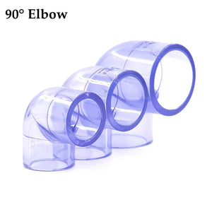 20~50mm High Quality Transparent U PVC Pipe Connectors Garden Water Aquarium Fish Tank Drainage Pipe Joints Fittings Accessories