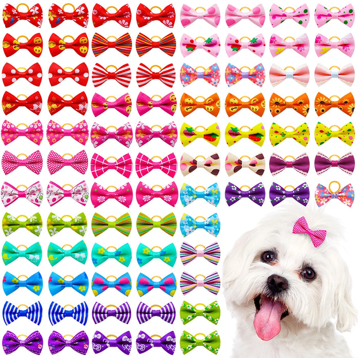 10/20pcs Pet Accessories Dog Hair Bows Cat Dog Hair Bows Mix Colours Small Dog Hair Rubber Bands Dog Grooming Accessories