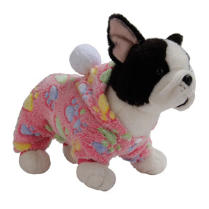 Pet Clothes Flannel Dog Costume Dog Cold Weather Coats Cat Apparel Soft Flannel Doggie Jumpsuit Clothes Pet Four Legged Pajamas