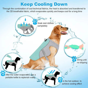 Dog Cooling Vest Dog Harness Cooling Jacket with Portable Water Bottle for Dog Walking,Outdoor Camping and Hunting Training KLYM