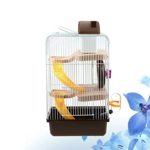 Three Layers Hamster Cage Includes Water Bottle Exercise Wheel Dish Hamster Hide- Out Small House for Pets Chinchilla Hamster