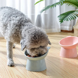 2023 New Cat Bowl High Foot Dog Bowl 45°Neck Protector Cat Pet Food Water Bowls Pet Feeding Cup Pet Feeder