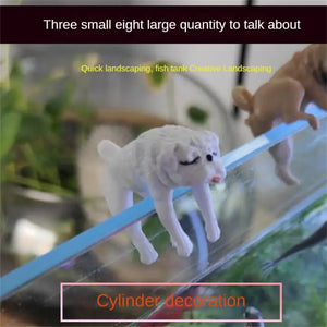 Mini Cartoon Dog Ornament Resin Figurine DIY Crafts Statue For Fish Tank Fishbowl Aquarium Accessories Home Decoration