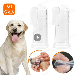 Super Soft Pet Finger Toothbrush Dog Brush Bad Breath Tartar Teeth Care Tool Dog Pet Cat Cleaning Brush Bad Breath Care Supplies