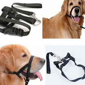 Nylon Dog Muzzle Adjustable Anti-barking Anti-bite Harness Head Collar Muzzle Dog Halter Training Leash Leader Classic Collar