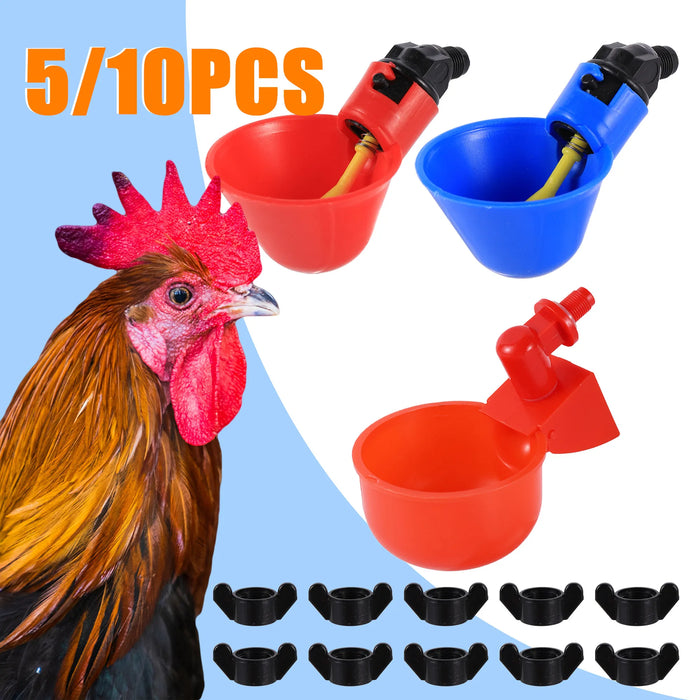 Chicken Drinking Cup Automatic Drinker Chicken Feeder Plastic Poultry Waterer Drinking Water Feeder for Chicks Duck Goose Quail