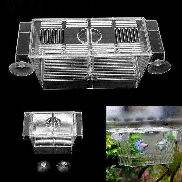 Transparent Acrylic Fish Tank Double Layer Breeding Isolation Box Aquarium Hatchery Incubator Holder