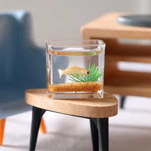 1pc new Dollhouse Miniature Glass Fish Tank Bowl Aquarium Doll House Home Ornament Toy For Dollhouse Decals home decoration