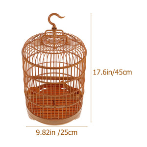 Bird Cage Hanging Bird Cage, Round Birdcages House Bird Carrier with Hook and Feeder for Small Birds Parrot Parakeets Finches