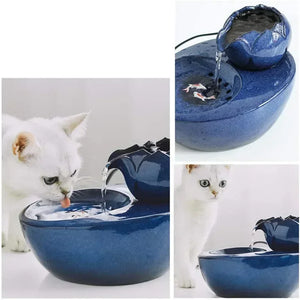 Cat Dog Pet Automatic Electric Drinking Fountain Ceramic Aut Bowl Water Fountain Dispenser Pet Watering Supplies Food Bowl