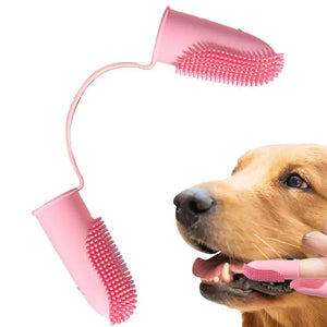 Puppy Tooth Brush Dog Finger Toothbrush For Easy Teeth Cleaning Dental Brush For Small Dogs Cats And Most Pets Two Fingers new