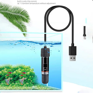 Mini Aquarium Heater 26 ° C Constant Temperature Submersible Small Fish Tank Heater Temperature Controller (USB-10W) Dropship