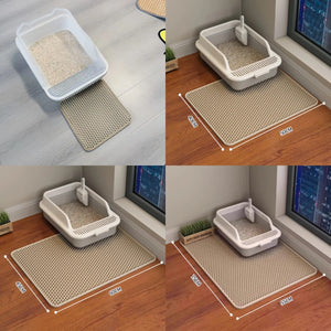 Cat Litter Mat Double Layer Waterproof Urine Proof Trapping Mat Easy to Clean Non-Slip Toilet Pad Cat Scratch Pad Large Foot Pad