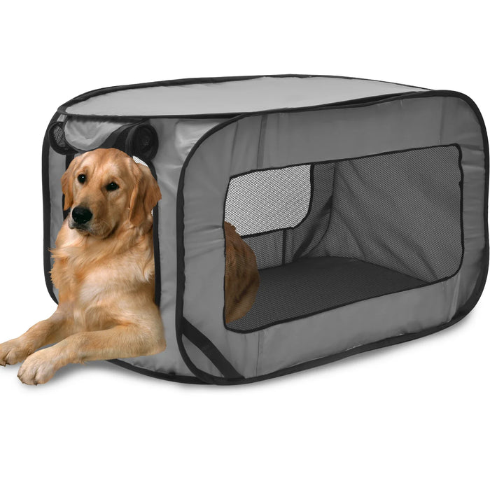 Dog Travel Crate Foldable Pop Up Dog Crate with Storage Bag 36.6×20.5×20.5 Inch Travel Pet Kennel Small Dog Tent Crates Cage