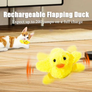 Flapping Duck Cat Toys Interactive Electric Bird Toys Washable Cat Plush Toys with Vibration Sensor Cats Game Toys Kitten