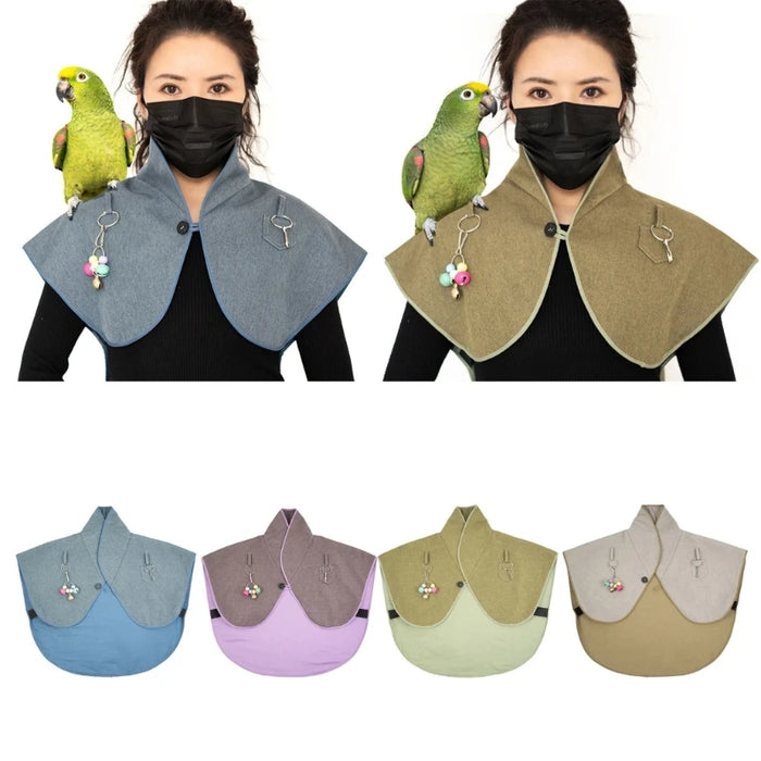 K5DC Parrots Anti-Scratch Shoulder Protector for Bird Anklet&Toy Cockatiels Finches Multi-Functional Pet Shoulder Pad Diaper