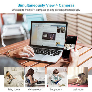 2PCS 2K WiFi Camera Tuya Smart Life Wireless Baby Monitor Indoor Surveillance IP Cam Home Pet Monitor Night Vision Two-Way Audio