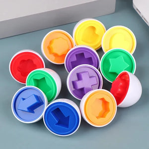 Baby Smart Eggs Montessori Learning Educational Toys Sensory Easter Eggs Chicken Colors Shapes Sorter For Kids 2 to 4 Years