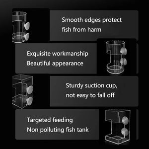 Highly Transparent Square/Round Aquarium Feeder Bowl Fixed-Point Plastic  Floating/Sinking Fish Food Tray with Suction Cup New