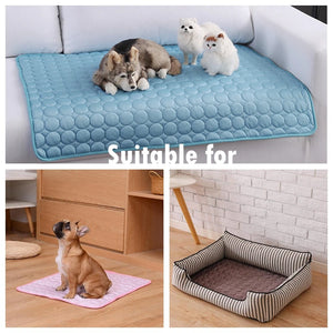 Dog Mat Cooling Summer Pad Mat For Dogs Cat Blanket Sofa Breathable Pet Dog Bed Summer Washable Pet Products Accessories Sale