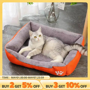 Large Pet Cat and Dog Bed Warm Comfortable Dog House Soft PP Cotton Nest Dog Basket Mat Universal Waterproof Cat Bed