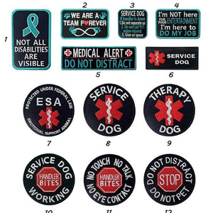 Pet Service Dog In Training SECURITY PATCH BADGES Therapy Dog PET DO NOT EMOTIONAL SUPPORT Patches for DOG PET Harness Vest