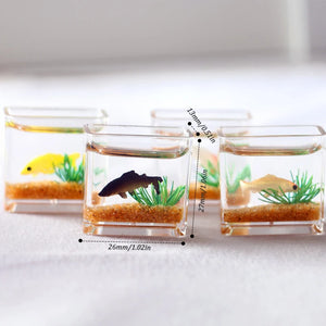 1pc new Dollhouse Miniature Glass Fish Tank Bowl Aquarium Doll House Home Ornament Toy For Dollhouse Decals home decoration