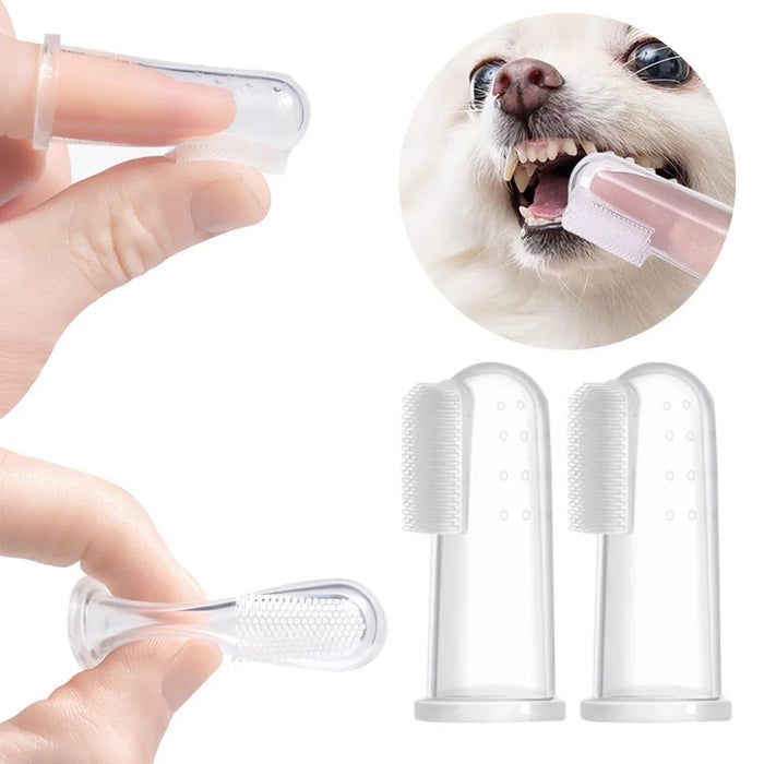 2/1pcs Super Soft Pet Finger Toothbrush Cat Dog Silica gel Brush Bad Breath Tartar Teeth Care Tool Dog Cat Cleaning Pet Supplies