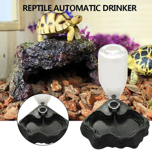 Pet Reptiles Turtles Feeder Water Dispenser Drinking Fountain Dish Bowl Tortoise Lizard Basin Reptile Box Feeding Supplies