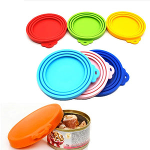 1pcs Food Can Lid Silicone Canned Lid Sealed Feeders For Puppy Dog Cat Storage Top Cap Reusable Cover Health Pet Daily Supplies