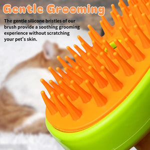 Steam Cat Brush,Spray Cat Brush, 3 in 1 Massage Self-Cleaning Steamy Brush, Cat Grooming Brush for Removing Knots and Loose Hair